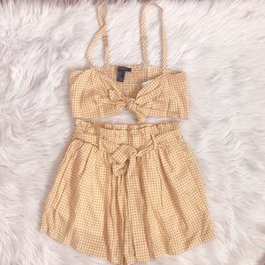 Yellow Gingham 2 Piece Set